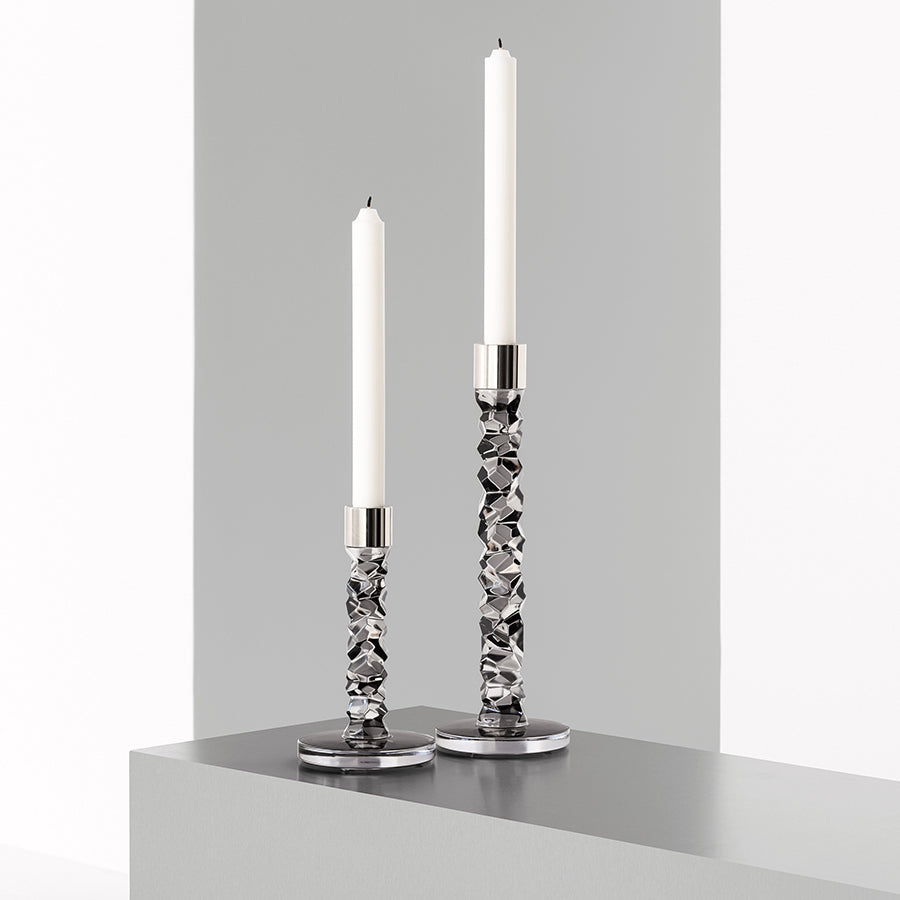 Carat Candlestick Graphite Medium - Set of 2