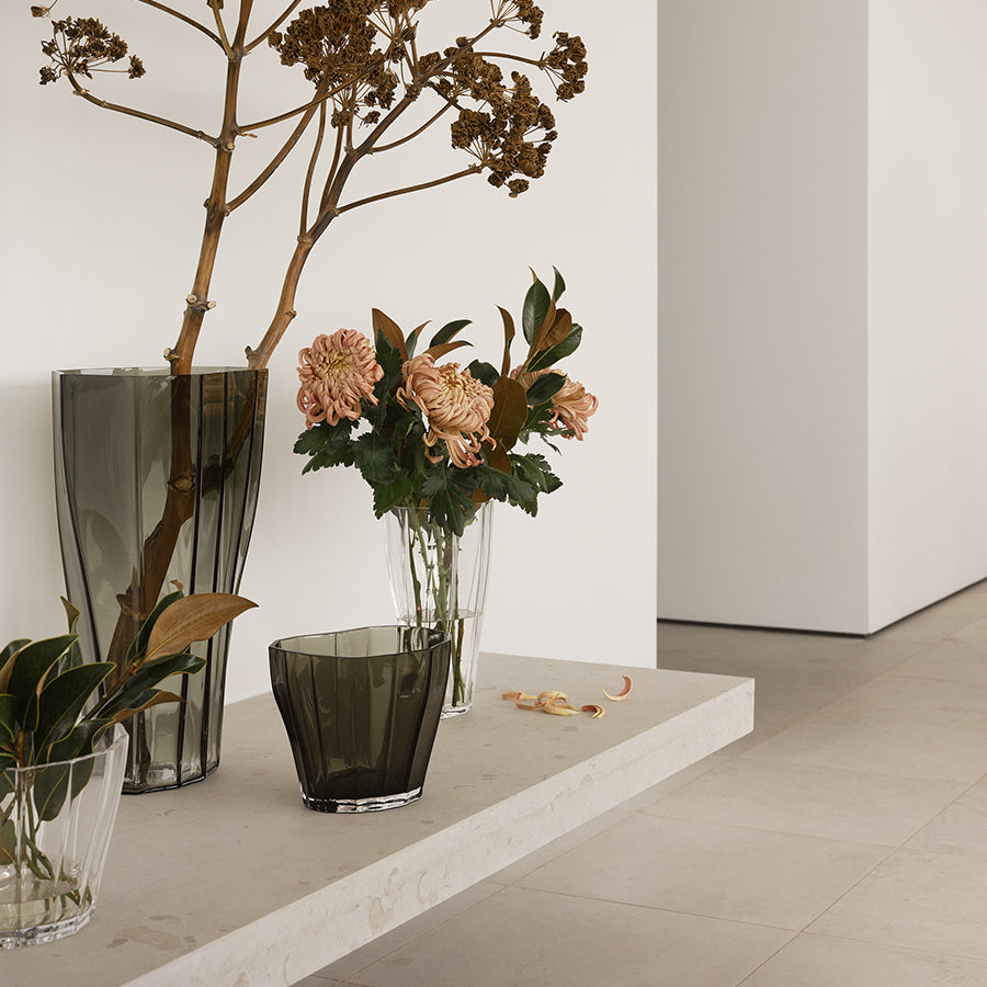 Reed Vase Clear Low
