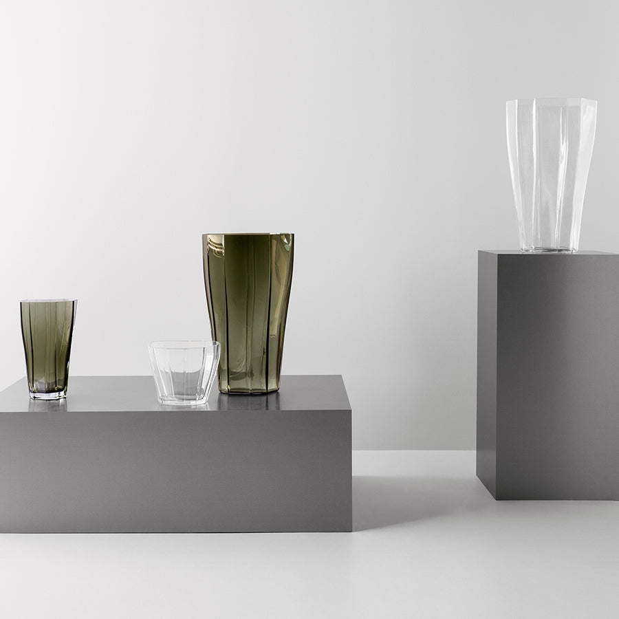 Reed Vase Clear Low