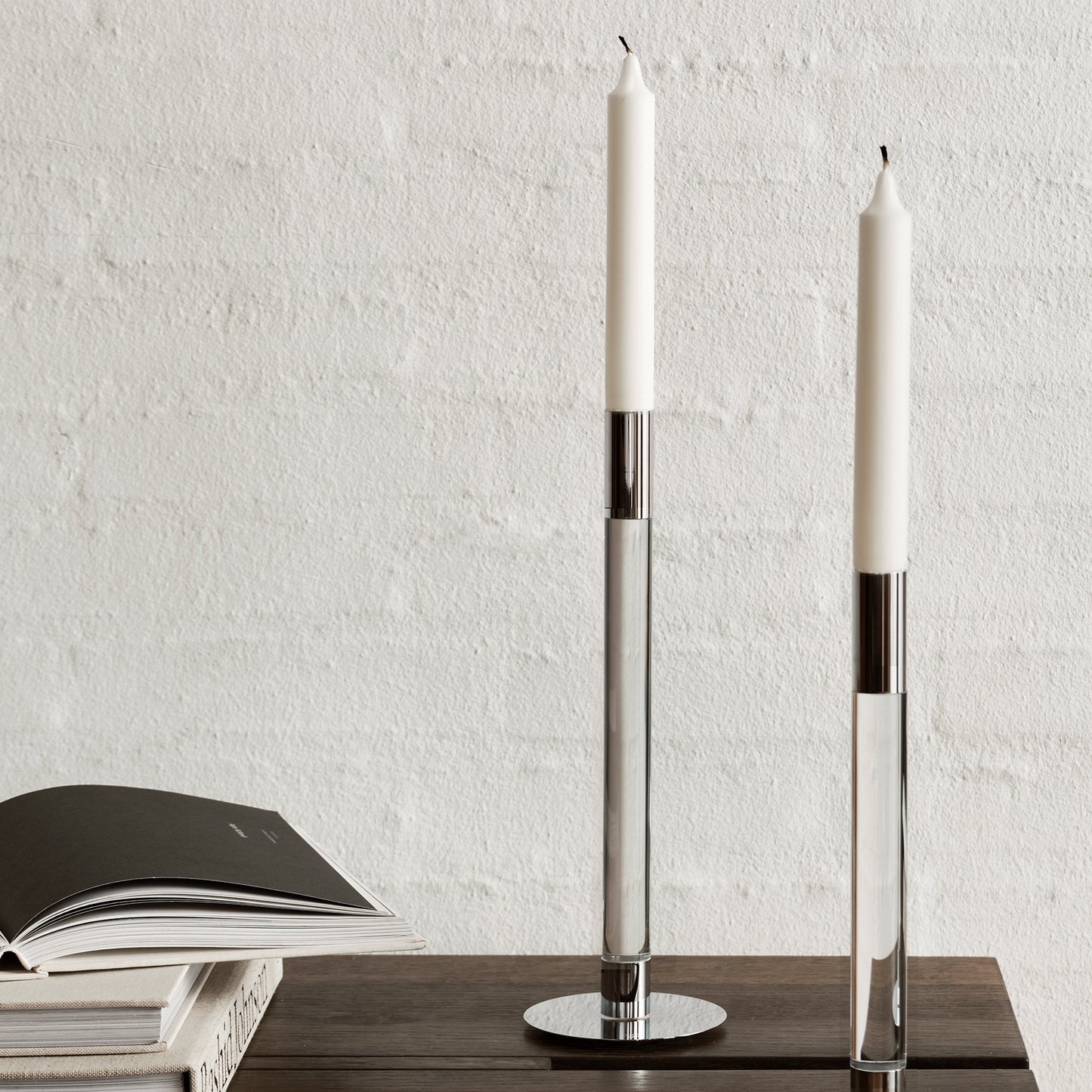 Lumiere Candlestick Silver Large