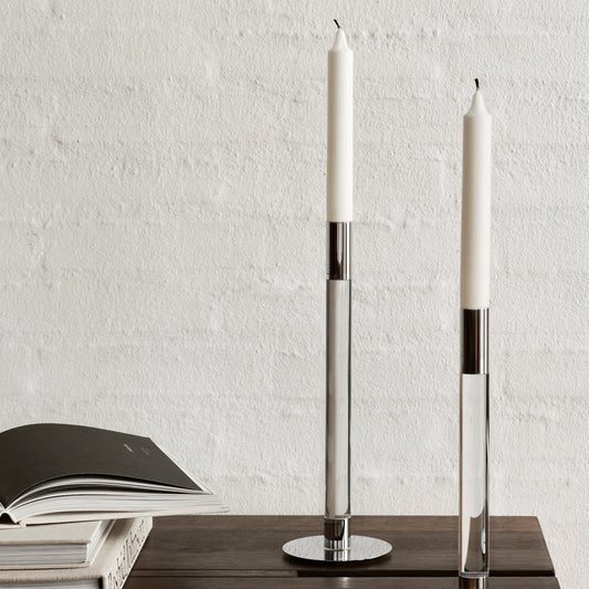 Lumiere Candlestick Silver Large