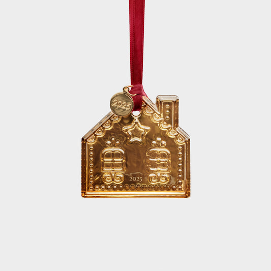 2025 Annual Holiday Ornament Gingerbread House 21k Gold