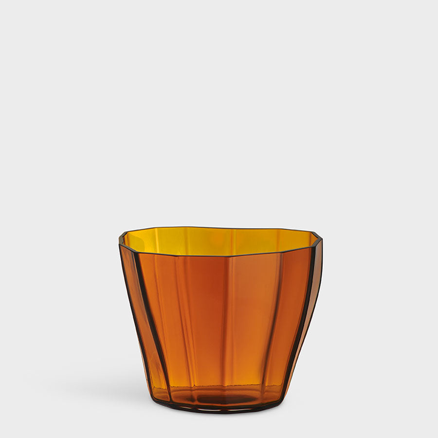 Reed Vase Amber Low