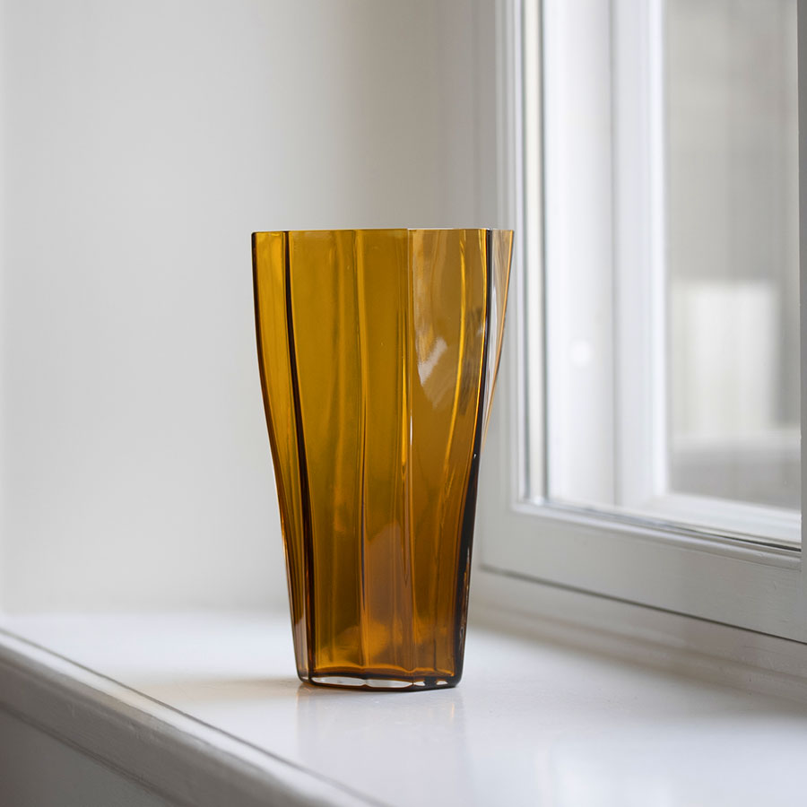 Reed Vase Amber Medium
