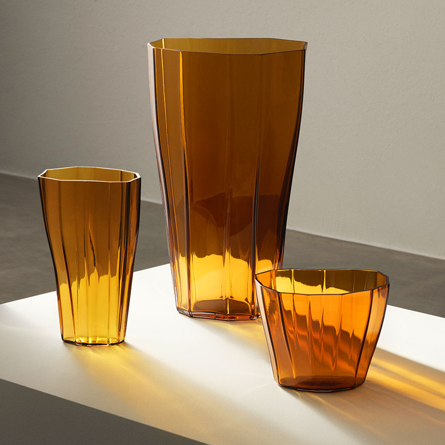 Reed Vase Amber Large