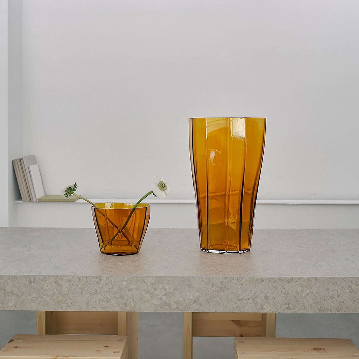Reed Vase Amber Large
