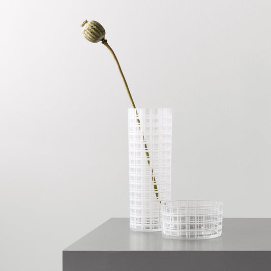 Cut In Number Checkered Vase Tall