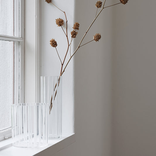 Cut In Number Striped Vase Low