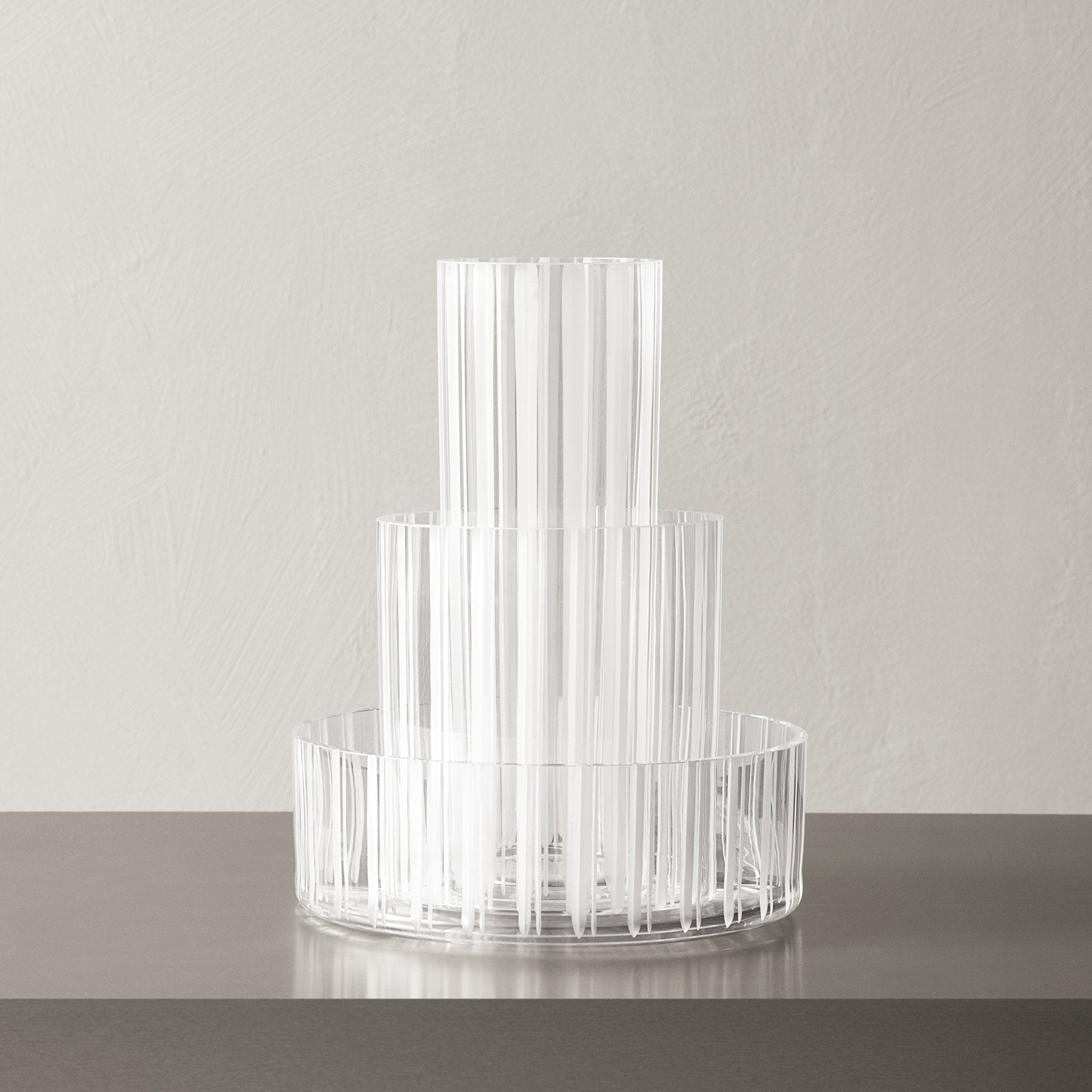 Cut In Number Striped Vase Tall