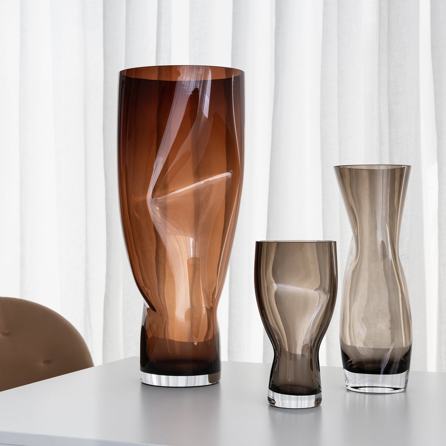 Squeeze Smokey Brown Vase Tall