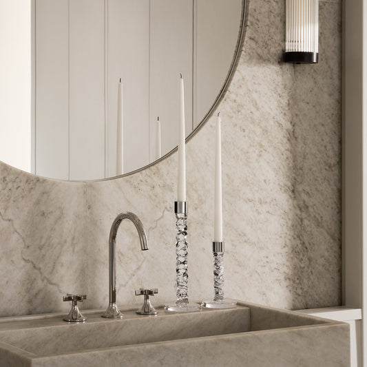 Carat Candlestick Silver Medium - Set of 2