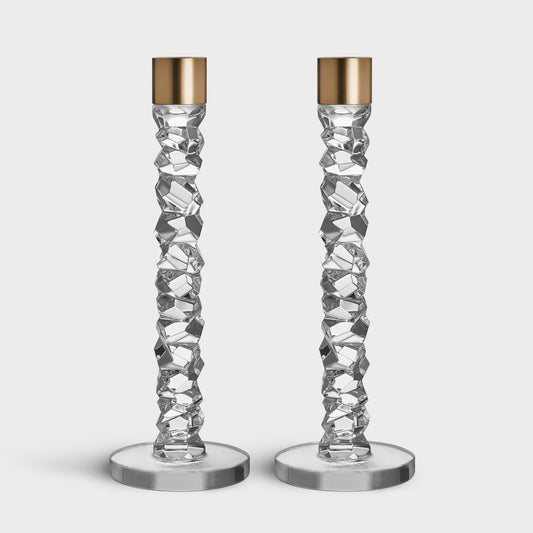 Carat Candlestick Brass Large - Set of 2
