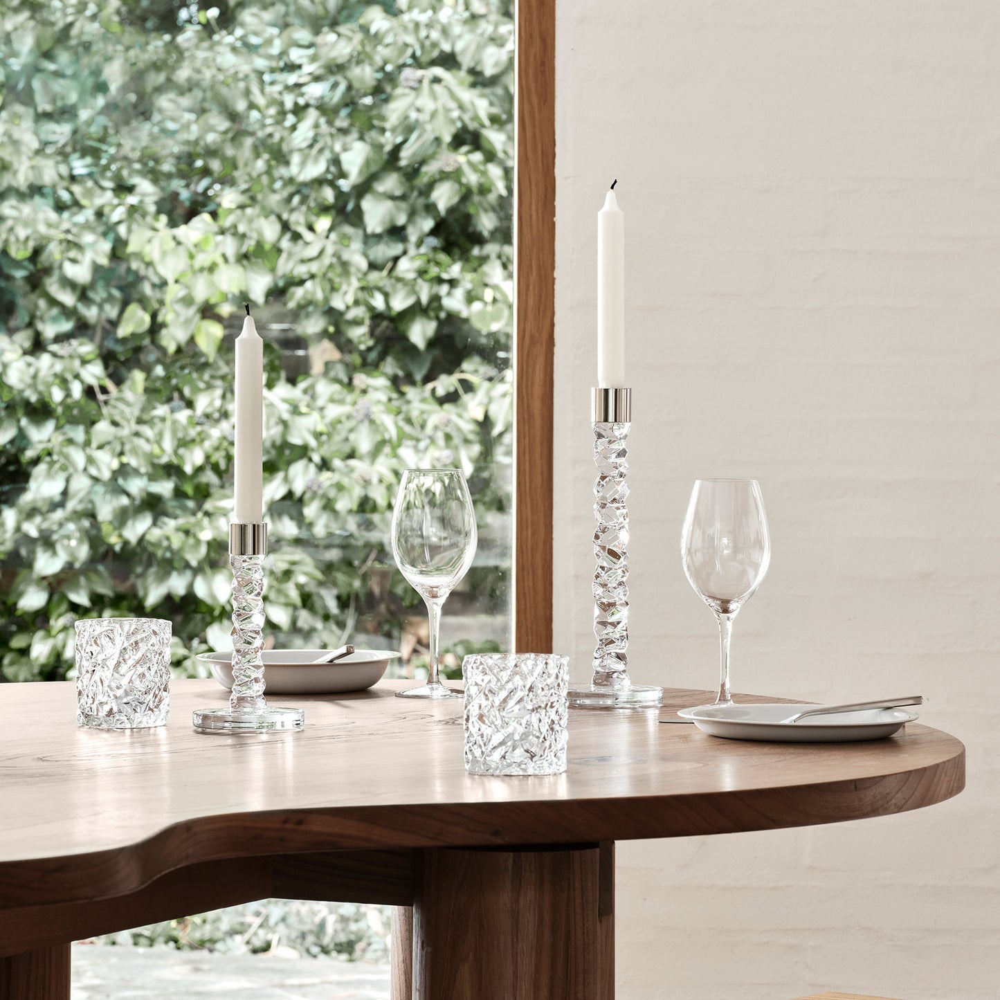 Carat Candlestick Silver Small - Set of 2