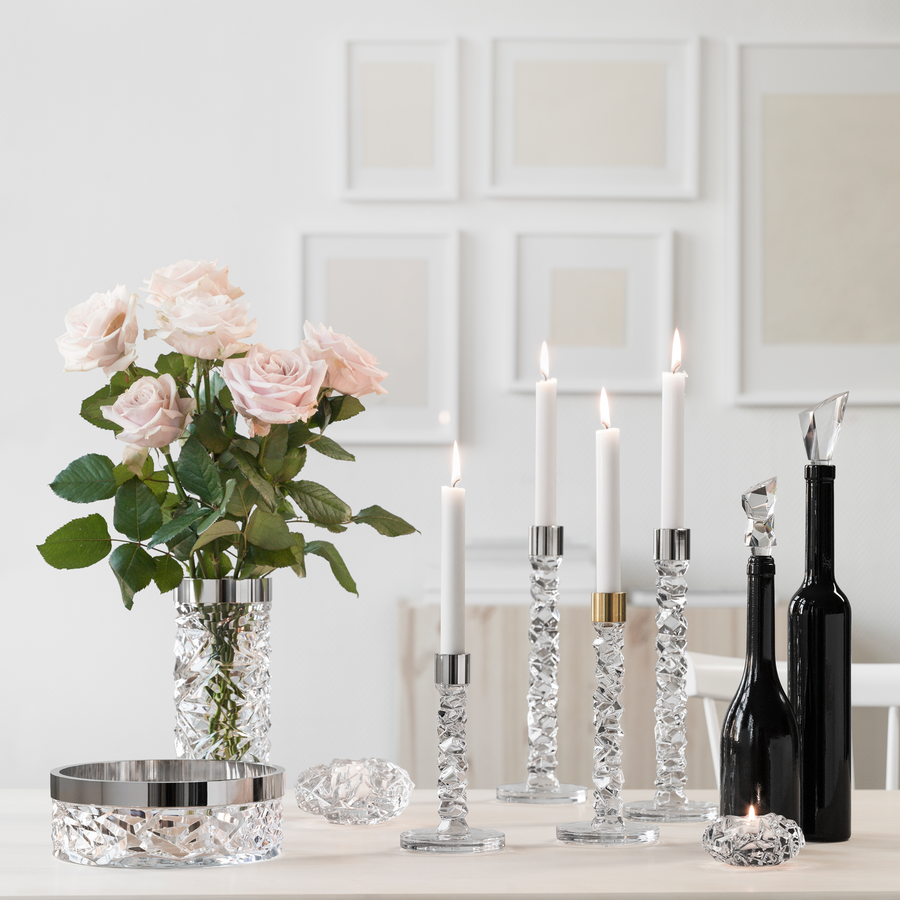Carat Candlestick Silver Large - Set of 2