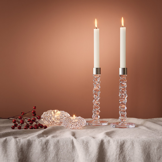 Carat Candlestick Silver Large - Set of 2