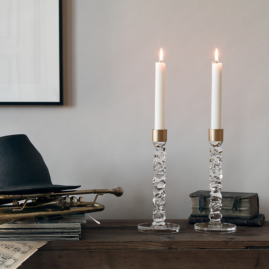 Carat Candlestick Brass Small - Set of 2