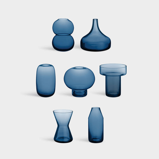 Midsummer Vases Midnight Blue Mini Set Of 7 Ltd
