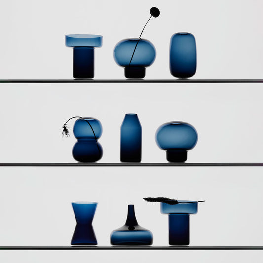 Midsummer Vases Midnight Blue Mini Set Of 7 Ltd