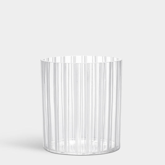 Cut In Number Striped Vase Low