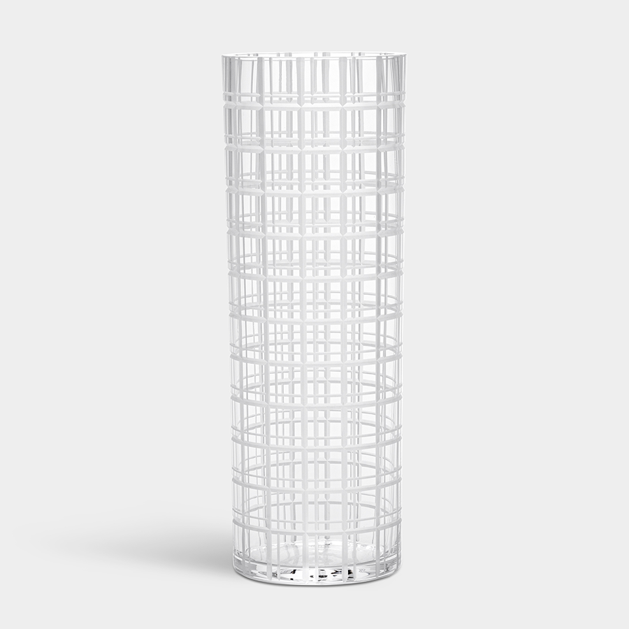 Cut In Number Checkered Vase Tall