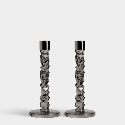 Carat Candlestick Graphite Medium - Set of 2