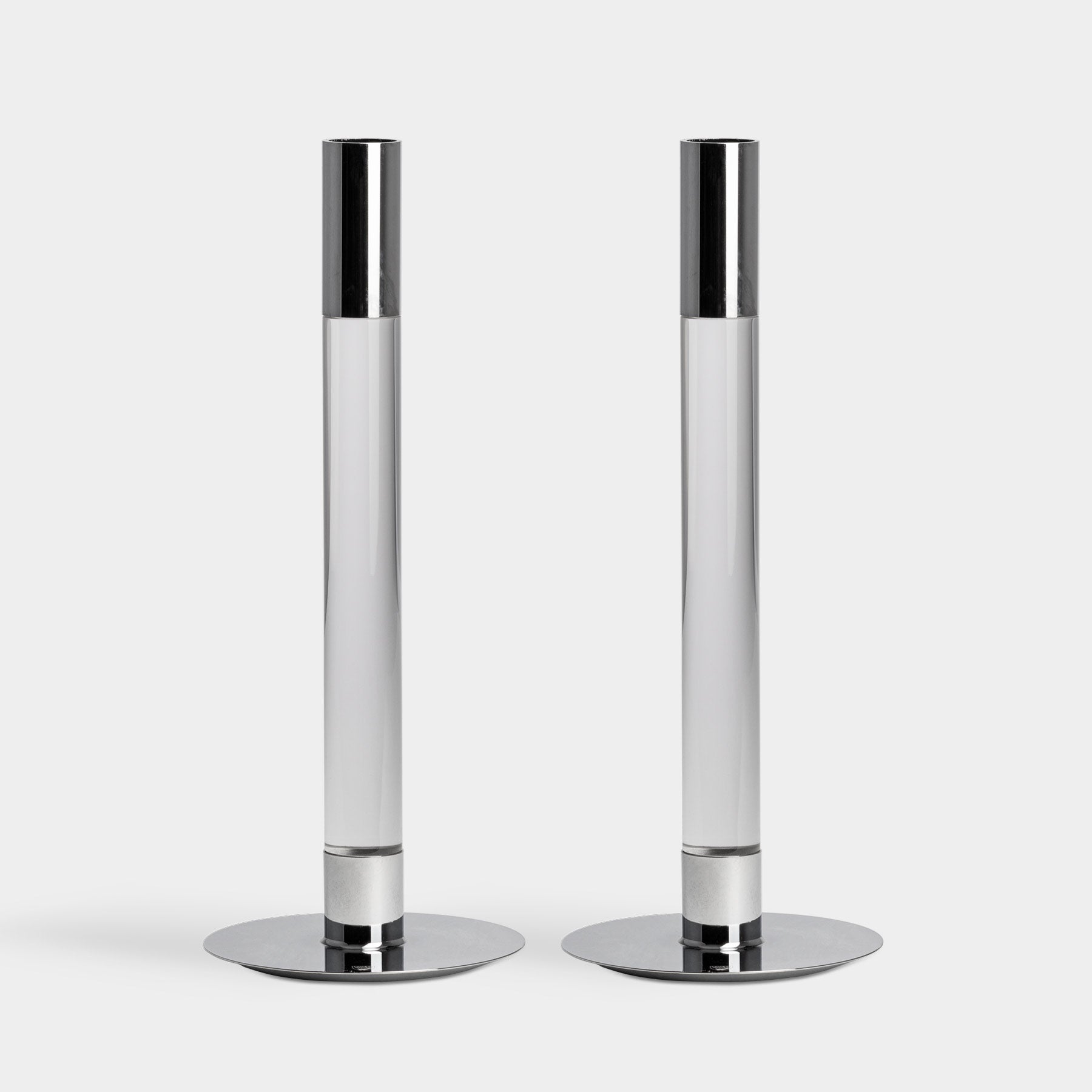 Lumiere Candlestick Silver Medium - Set of 2