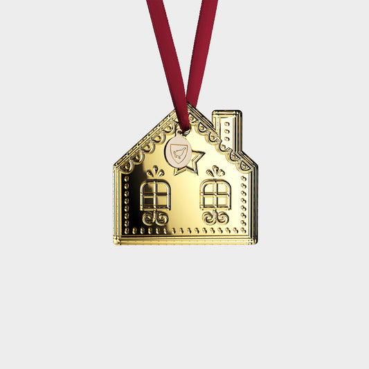 2025 Annual Holiday Ornament Gingerbred House 21k Gold