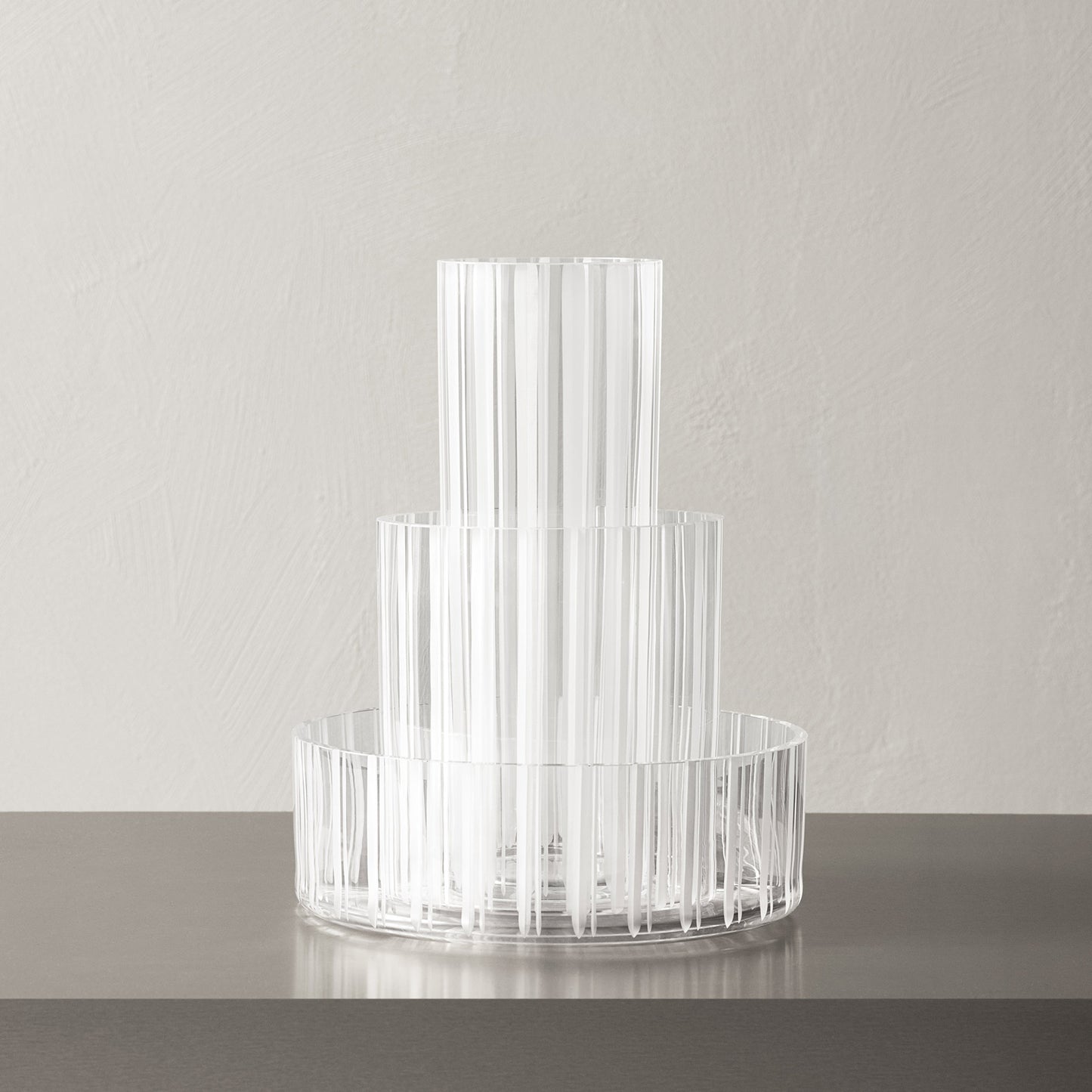 Cut In Number Striped Vase Tall
