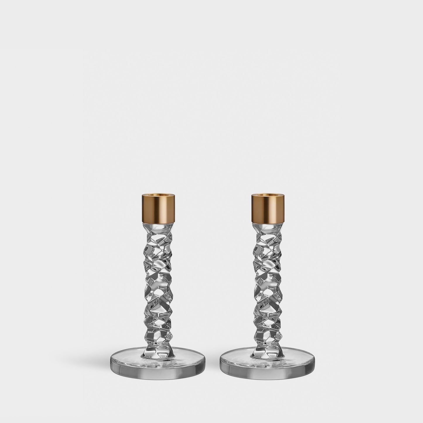 Carat Candlestick Brass Small - Set of 2